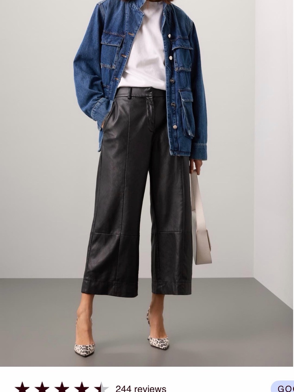 Jason Wu Wide-Leg Black Faux Leather Culottes size 2